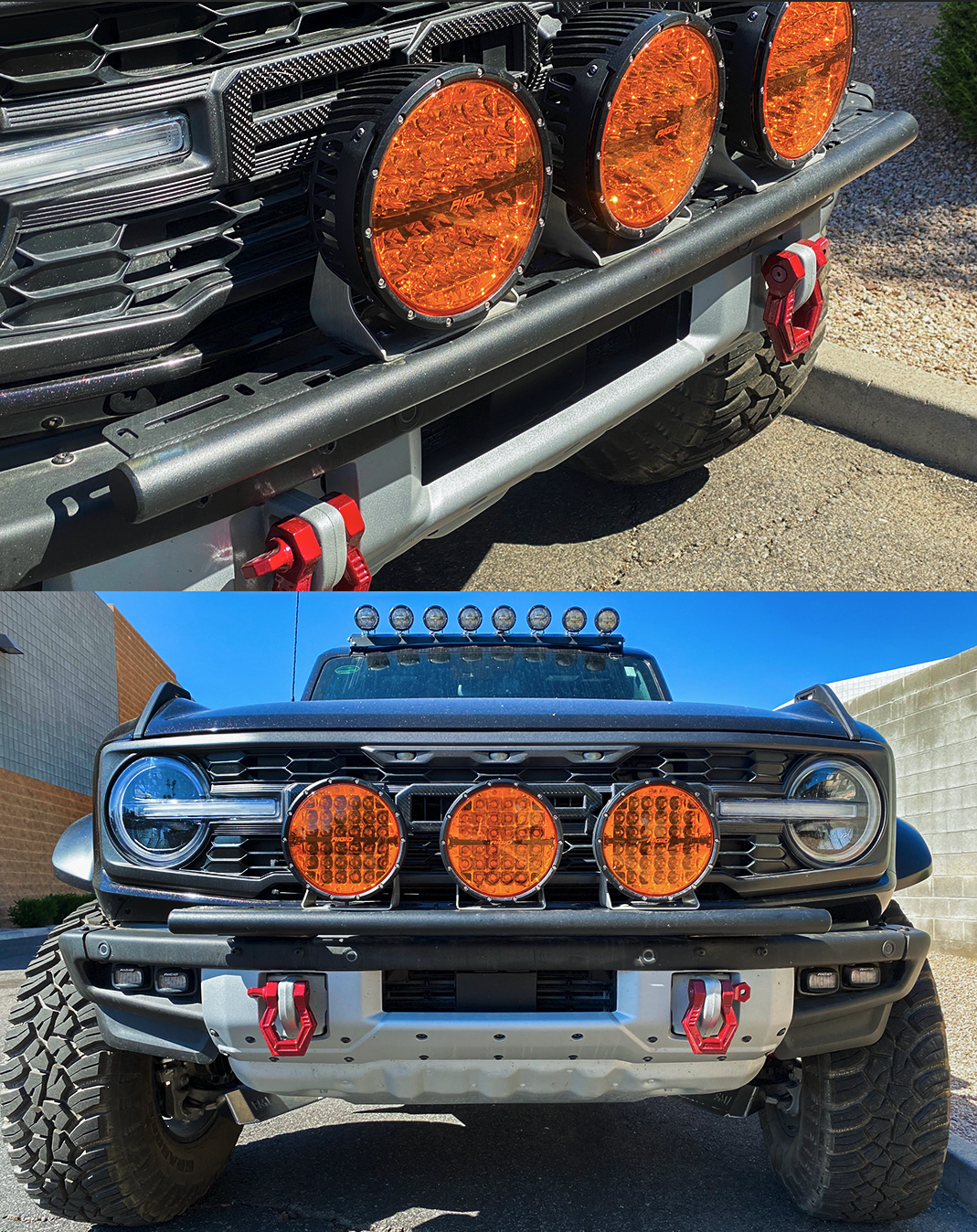 2022 and up Bronco Raptor, Front Light Mount Kit for Stock Bumper
