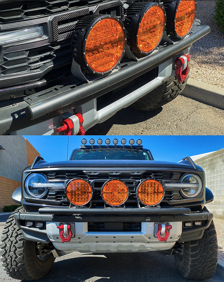 2022 and up Bronco Raptor, Front Light Mount Kit for Stock Bumper