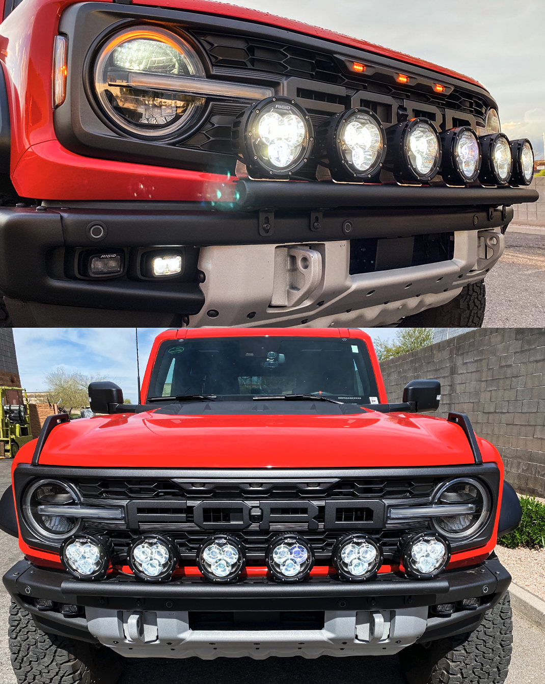 2022 and up Bronco Raptor, Front Light Mount Kit for Stock Bumper