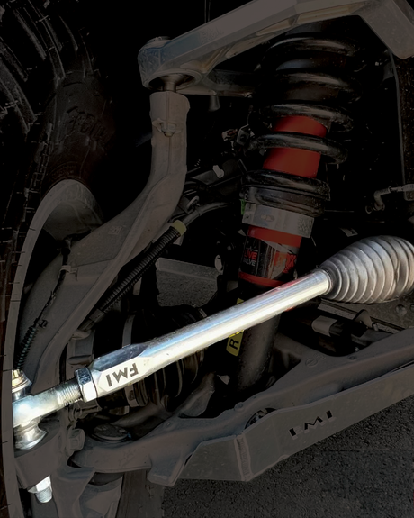 tie rod with polyurethane boot installed on a 2022 bronco raptor 
