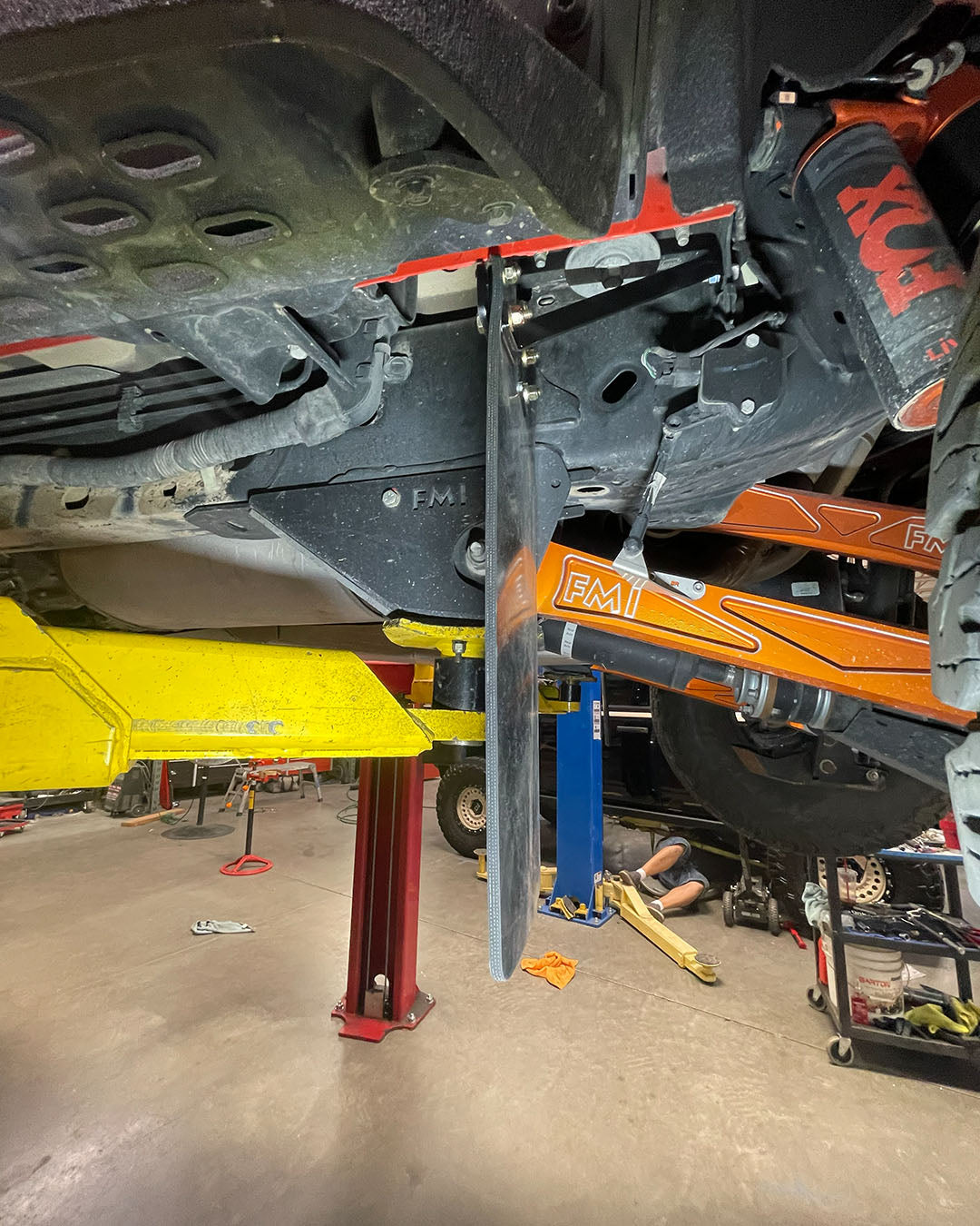 Bronco Raptor Mud Flap shock guard kit protects rear suspension links and components from damage 