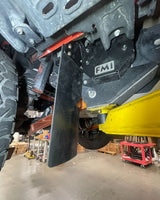 Bronco Raptor mud guards reducing rock chips and debris from aggressive tires