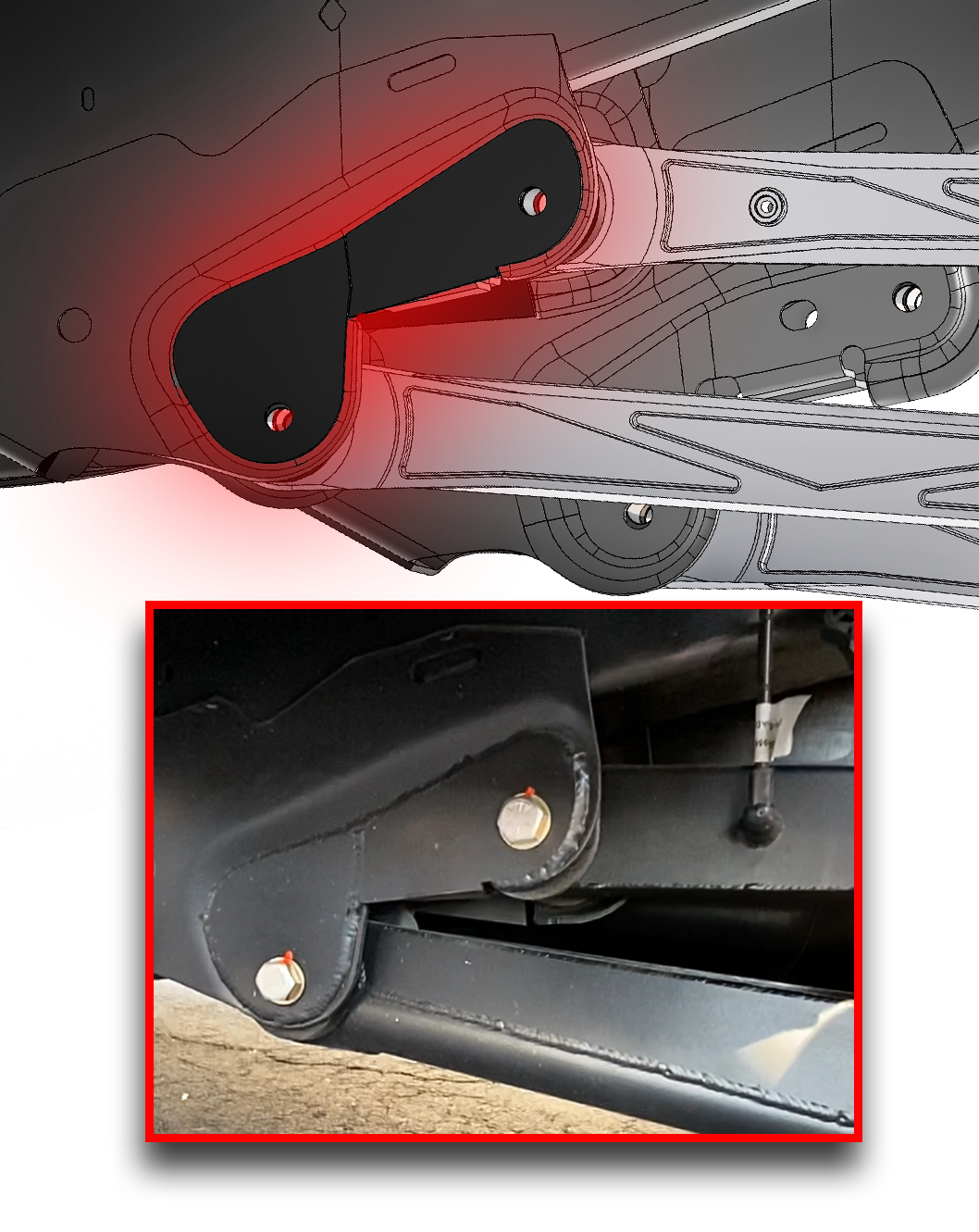 2021-2025 Gen 3 Raptor 5 Link Stock Rear Arm Frame Mount Gusset Kit 