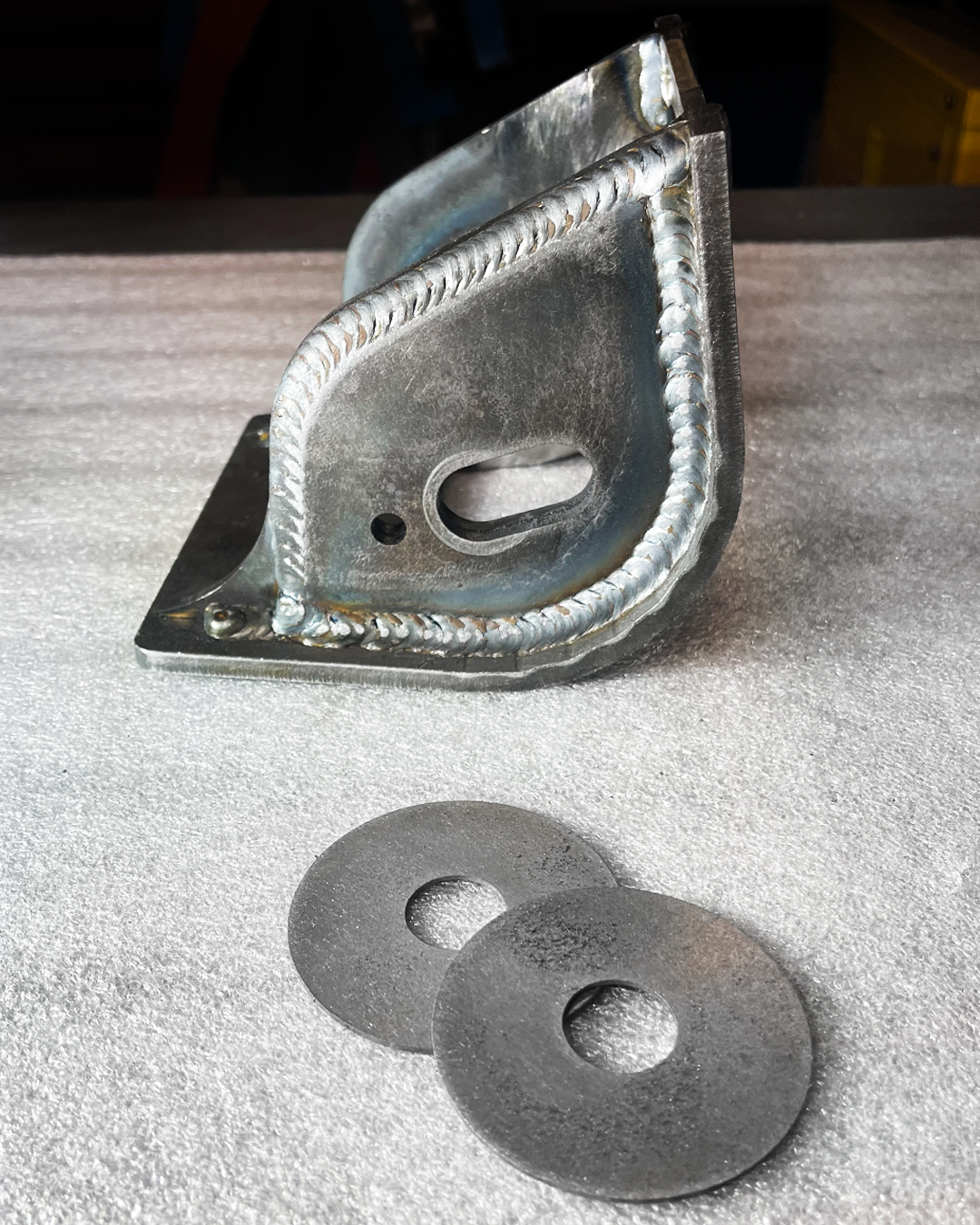 Weld-on low profile lower control arm pocket kit with 3/16-inch 4130 steel construction