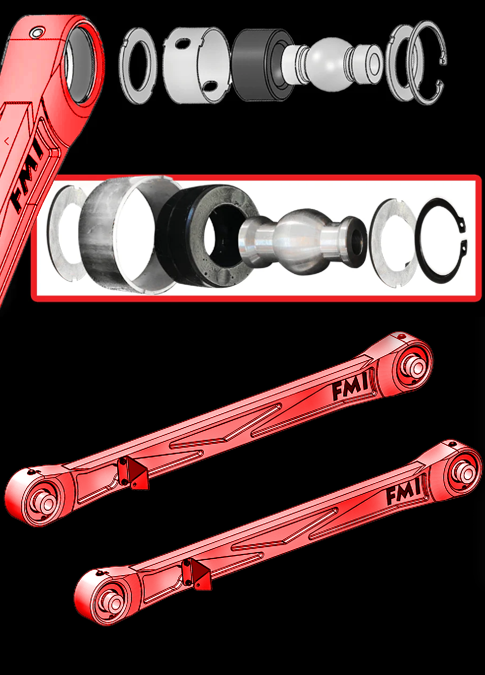 2024 Ranger Raptor - Rear Lower Billet Aluminum Suspension Arms with U ...