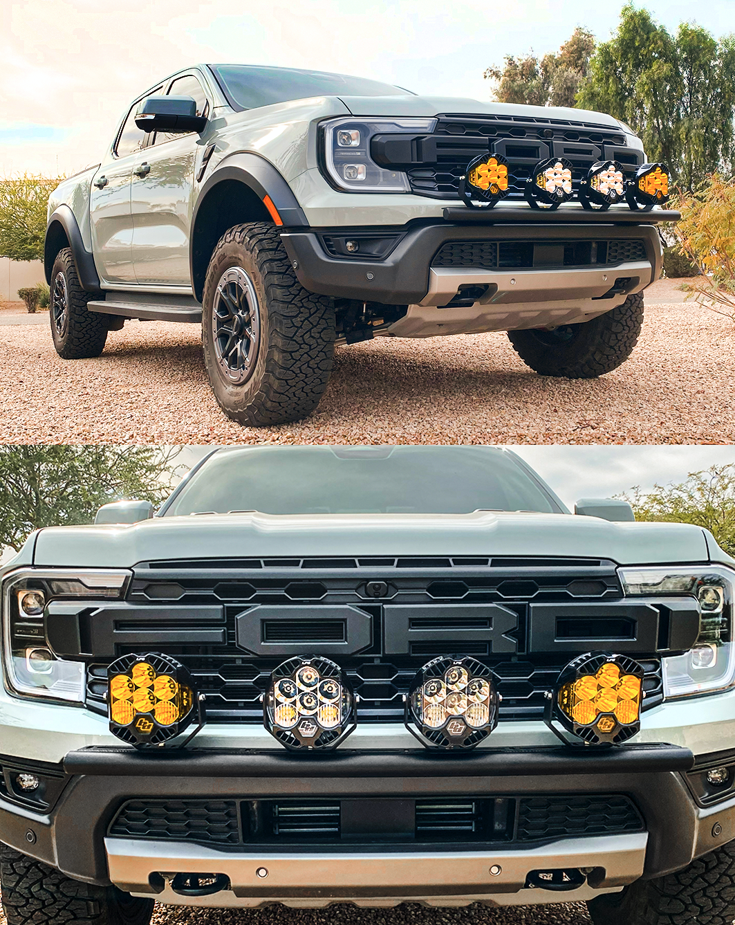 2024 Ranger Raptor Front Light Mount Kit (for stock bumper) - Use Any Light