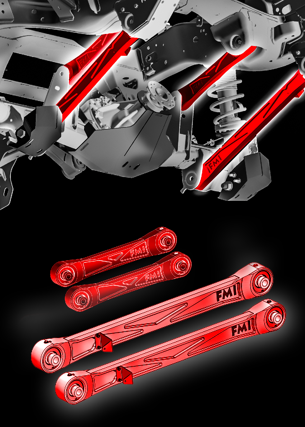 2024 Ranger Raptor Rear Suspension Kit - Billet Aluminum Arms with Ult ...