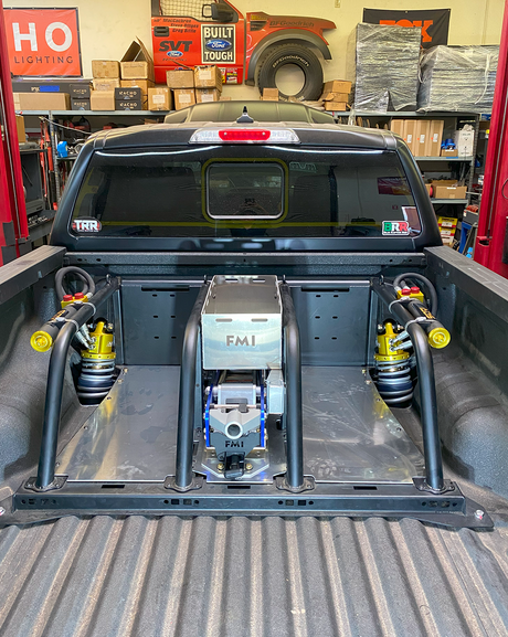2024+ Ranger Raptor  Dual Tire Carrier Bed Organizer with 3.0 x 14 inch Coil Over Shock Suspension Long Travel 