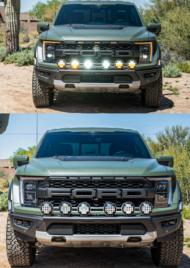 Gen 3 Raptor Front Light Mount Kit (stock bumper) - Use Any Light ...
