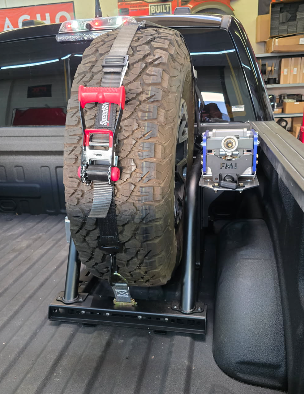 Single Tire Carrier Quick Release Modular Bed Organizer