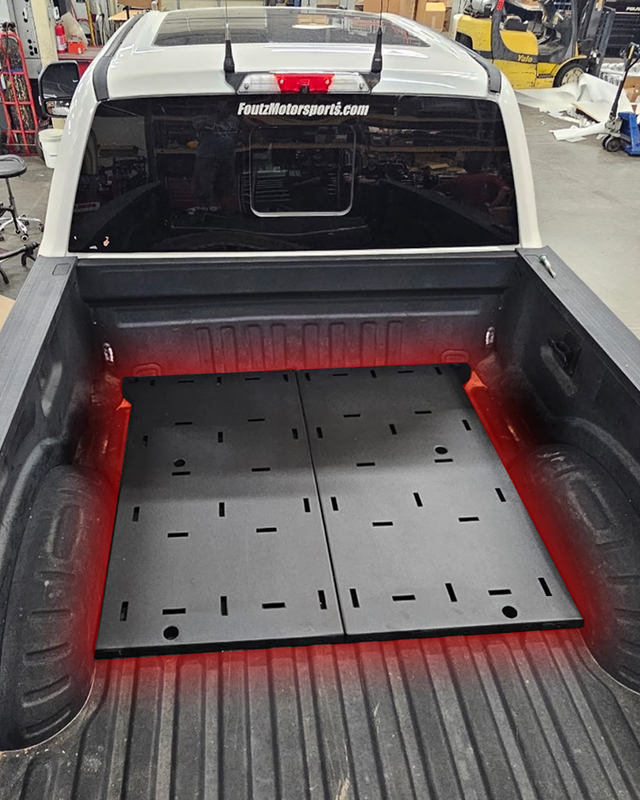 Foutz motorsports main section of  Simple Bed Organizer Kit for 2017 and up Super Duty