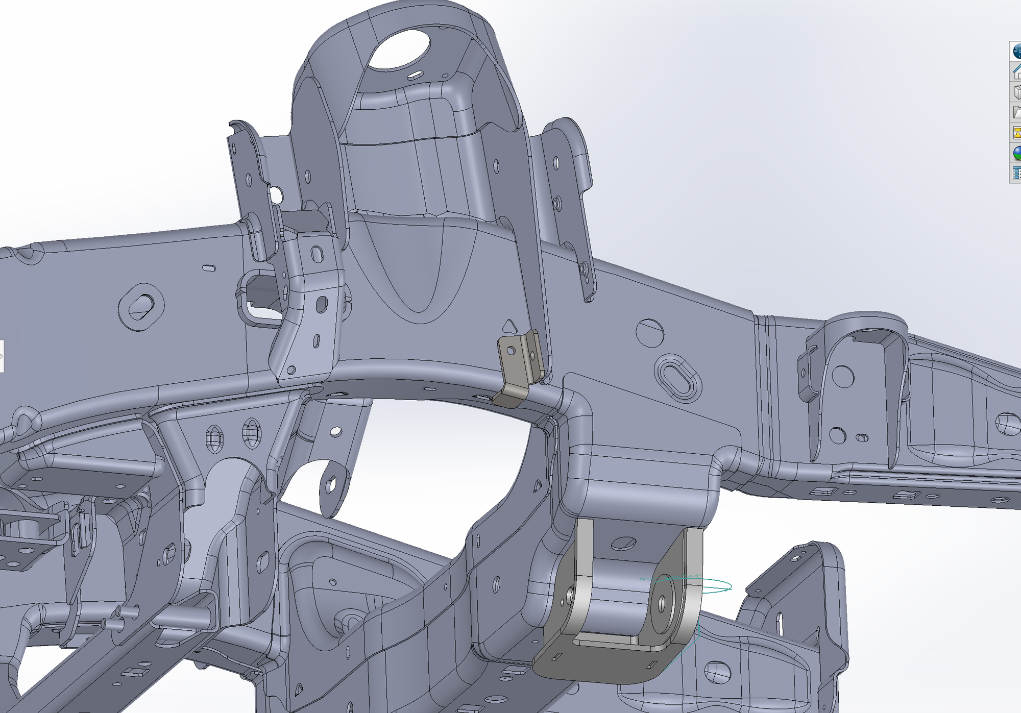 Gen 2 Raptor spring tower corner weld in support gusset