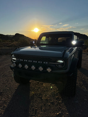 6th Gen Bronco Front Light Mount Kit  for Modular Stock Front Bumper - Use Any Light