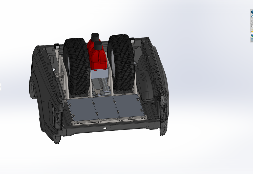 Dual Tire Carrier Quick Release Modular Bed Organizer