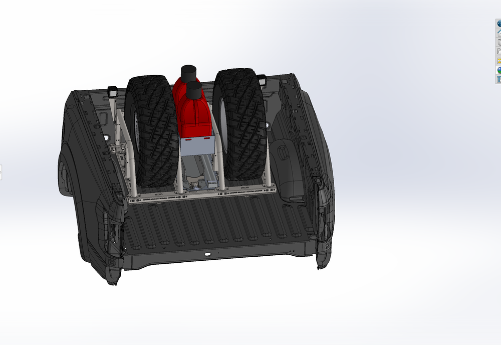 Dual Tire Carrier Quick Release Modular Bed Organizer