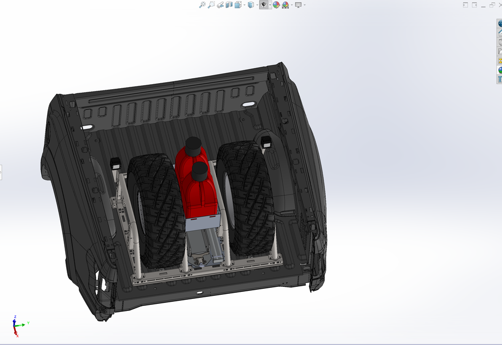 Dual Tire Carrier Quick Release Modular Bed Organizer