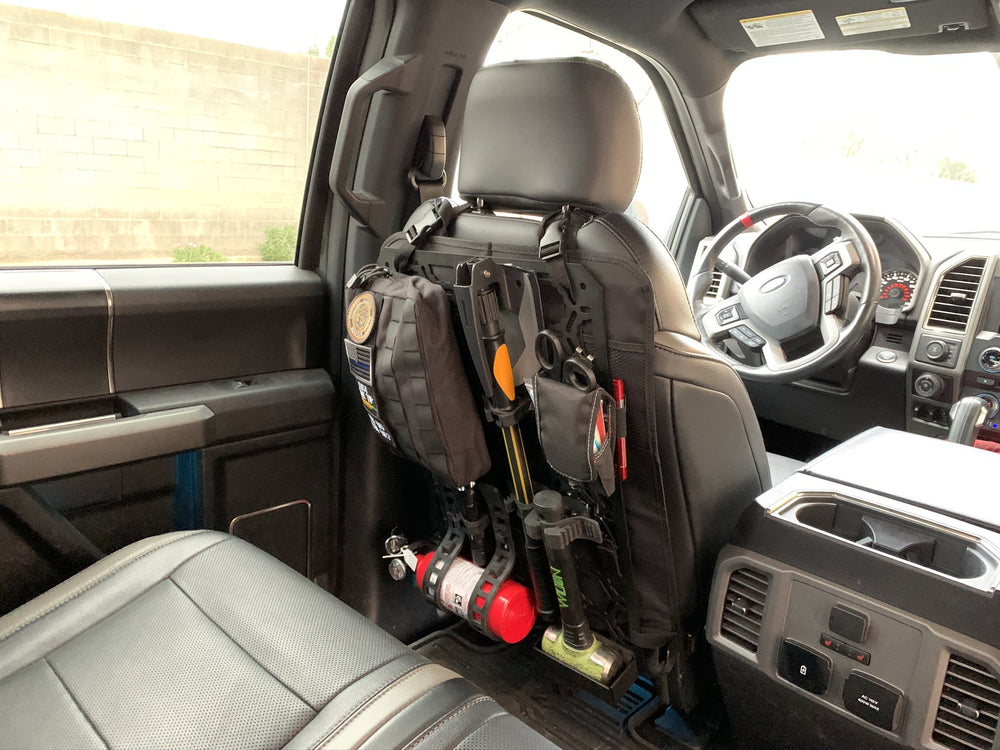 Off-Road Seat Back Panel Kit with Shovel - Hammer - Fire Extinguisher