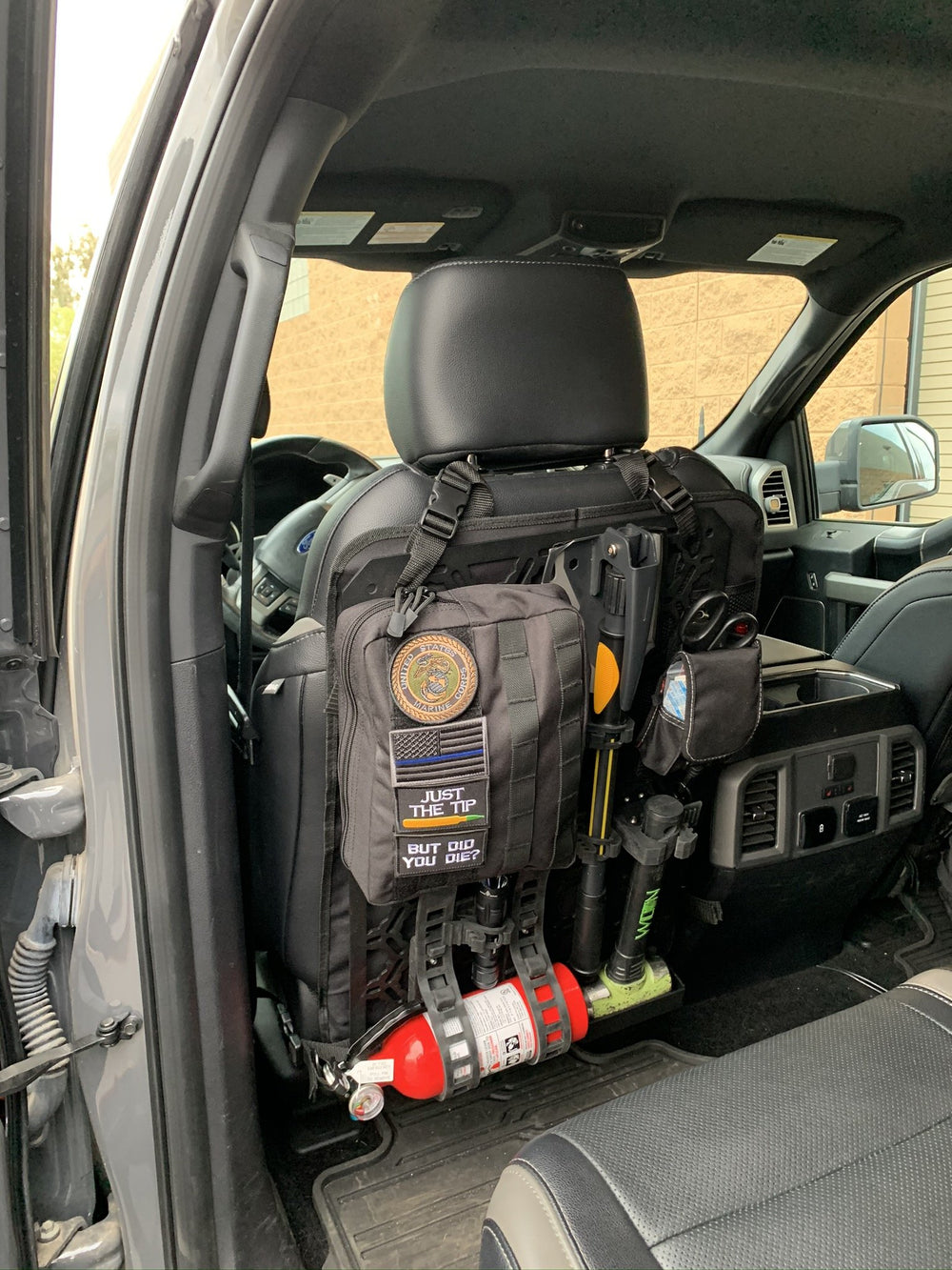 Off-Road Seat Back Panel Kit with Shovel - Hammer - Fire Extinguisher